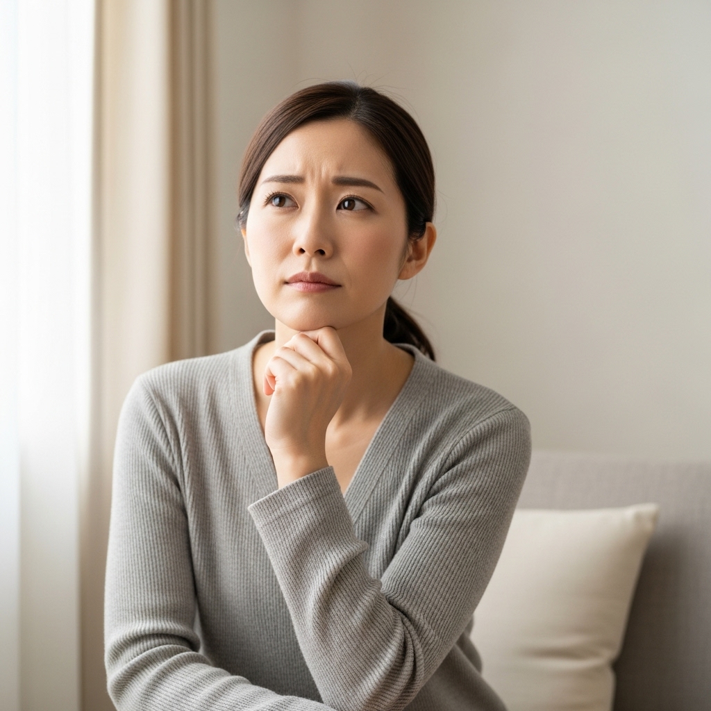 ひとり思い悩む女性